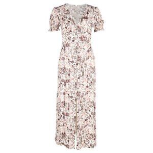 Diane Von Furstenburg TVF Floral Print Puff Sleeve Maxi Dress